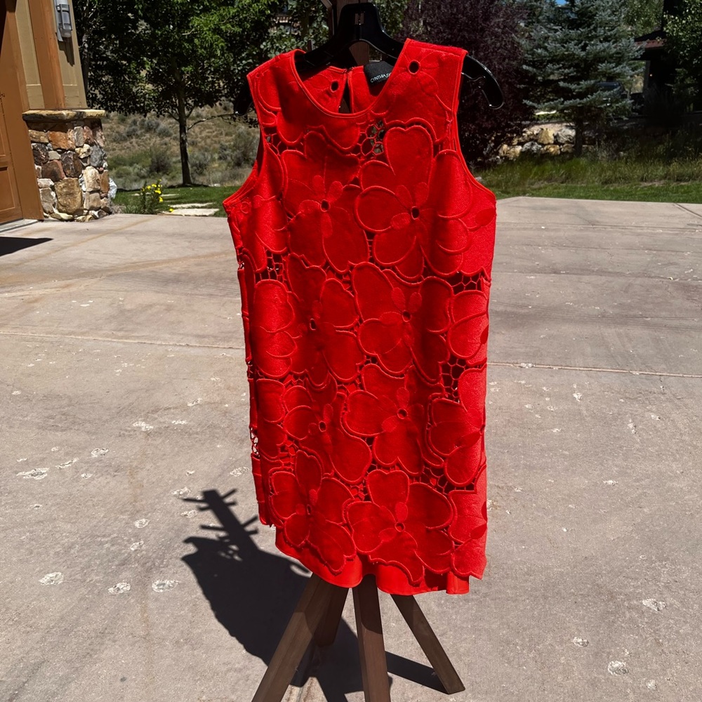 CYNTHIA ROWLEY RED FLOWER DRESS